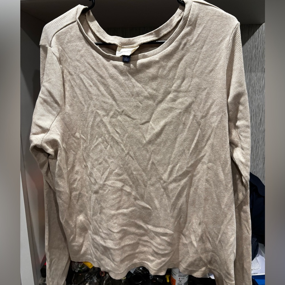 Universal Thread Ribbed Beige Top